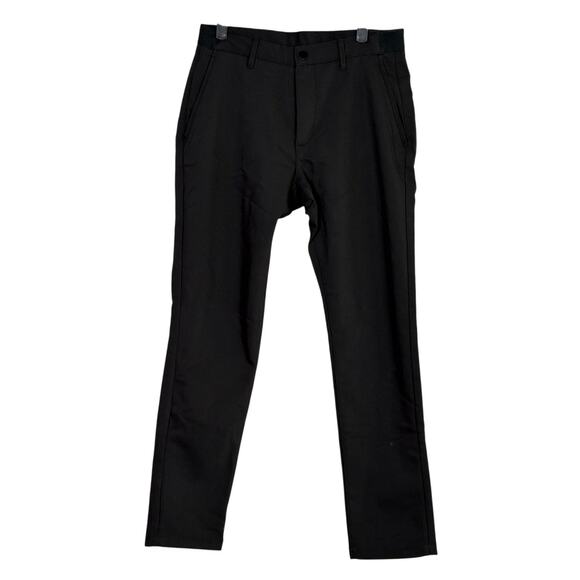 Zara Chino Ankle Wide Leg Trouser Dress Pant Stretch Straight Leg Pocket S Black - Picture 1 of 15